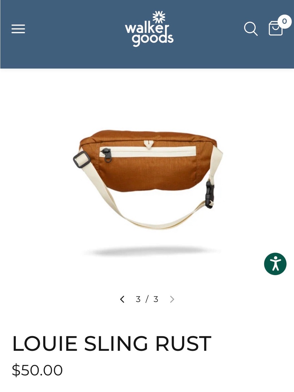 Walker Family Goods Louie Sling in Rust Fanny Pack - Picture 6 of 7